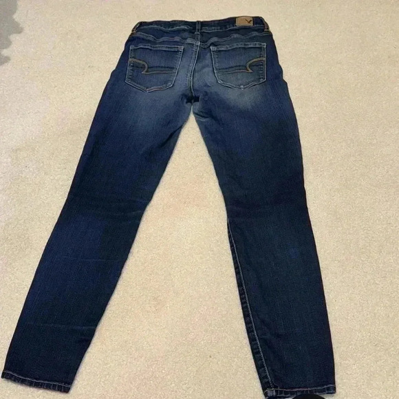 American Eagle High  Rise begging size 4 dark denim - Picture 4 of 6